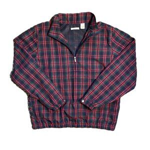 LizGolf Plaid Windbreaker 3/4 Zip Jacket -Size Large